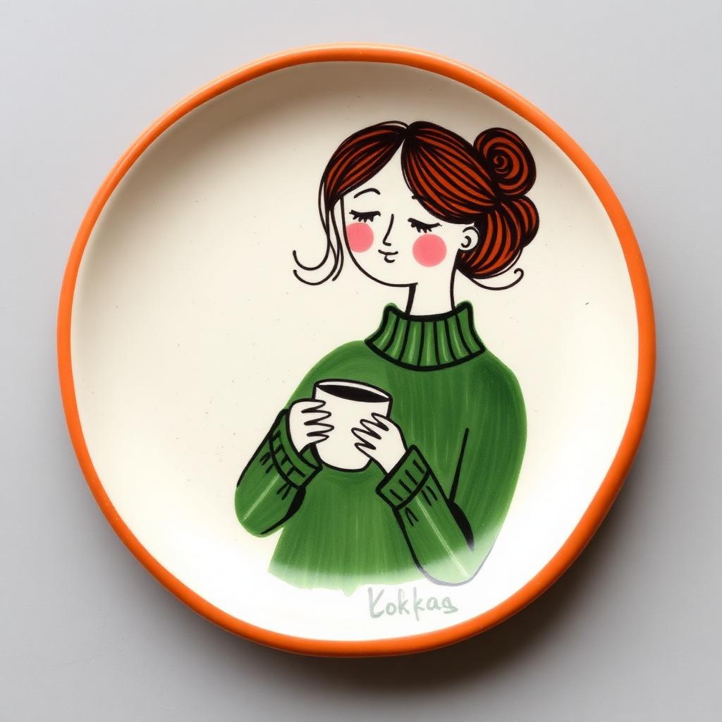 Green Sweater Girl Plate
