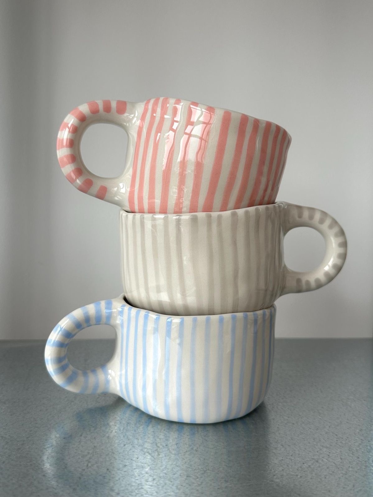 Candy Stripe Mug Trio