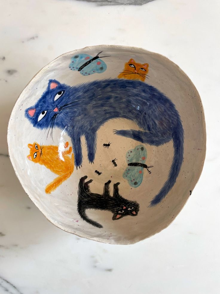 Cats & Butterflies Bowl